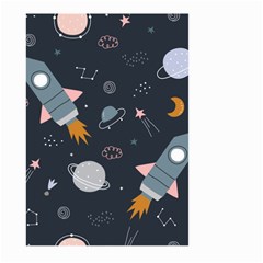 Space Background Illustration With Stars And Rocket Seamless Vector Pattern Large Garden Flag (two Sides) by Salman4z