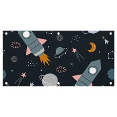 Space Background Illustration With Stars And Rocket Seamless Vector Pattern Banner And Sign 4  X 2  by Salman4z