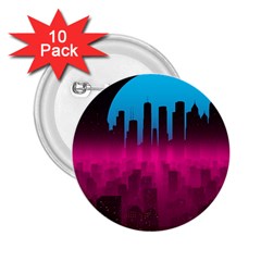 Futuristic Cityscape 2 25  Buttons (10 Pack) 