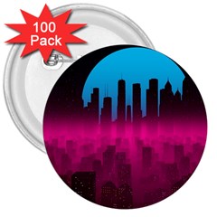 Futuristic Cityscape 3  Buttons (100 Pack) 