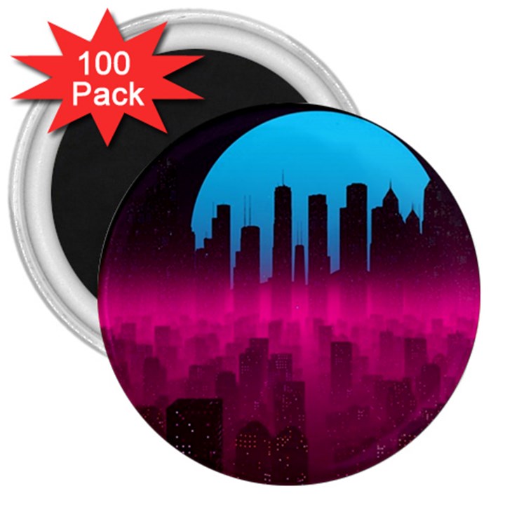 Futuristic Cityscape 3  Magnets (100 pack)