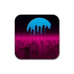 Futuristic Cityscape Rubber Coaster (square)