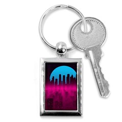 Futuristic Cityscape Key Chain (rectangle)