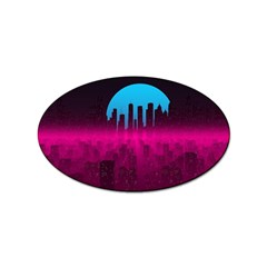 Futuristic Cityscape Sticker Oval (100 Pack)