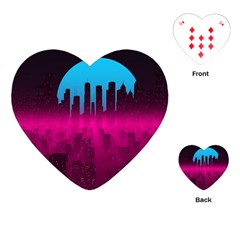 Futuristic Cityscape Playing Cards Single Design (heart) by Salman4z