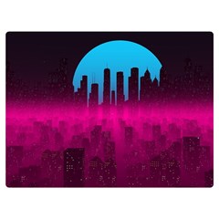 Futuristic Cityscape Two Sides Premium Plush Fleece Blanket (extra Small) by Salman4z