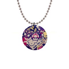 Retro Cartoon Hello Titty Parody 1  Button Necklace by Salman4z