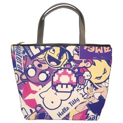 Retro Cartoon Hello Titty Parody Bucket Bag by Salman4z