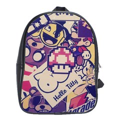 Retro Cartoon Hello Titty Parody School Bag (large) by Salman4z