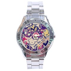 Retro Cartoon Hello Titty Parody Stainless Steel Analogue Watch by Salman4z