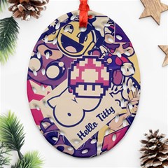 Retro Cartoon Hello Titty Parody Oval Filigree Ornament (two Sides) by Salman4z