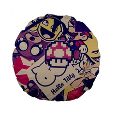 Retro Cartoon Hello Titty Parody Standard 15  Premium Round Cushions by Salman4z