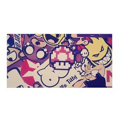 Retro Cartoon Hello Titty Parody Satin Wrap 35  X 70  by Salman4z