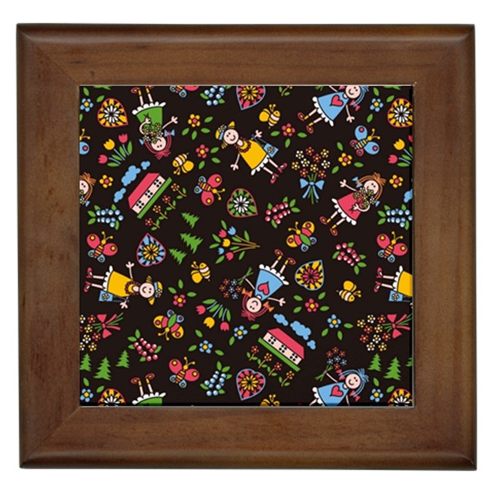 Cartoon Texture Framed Tile