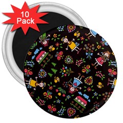 Cartoon Texture 3  Magnets (10 Pack)  by Salman4z