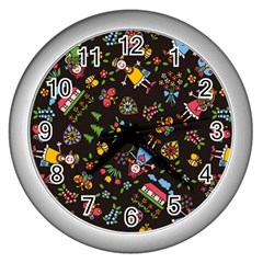 Cartoon Texture Wall Clock (silver)