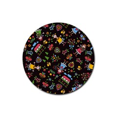 Cartoon Texture Rubber Coaster (round) by Salman4z