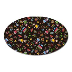 Cartoon Texture Oval Magnet