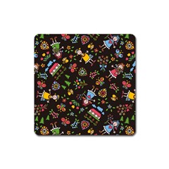 Cartoon Texture Square Magnet