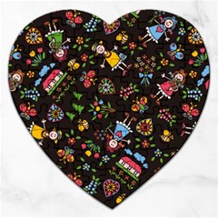 Cartoon Texture Jigsaw Puzzle (heart)