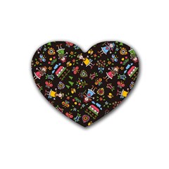 Cartoon Texture Rubber Coaster (heart) by Salman4z