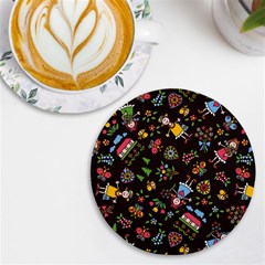 Cartoon Texture Uv Print Round Tile Coaster by Salman4z