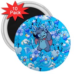 Blue Stitch Aesthetic 3  Magnets (10 Pack)  by Salman4z