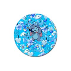 Blue Stitch Aesthetic Magnet 3  (round) by Salman4z