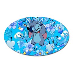 Blue Stitch Aesthetic Oval Magnet by Salman4z