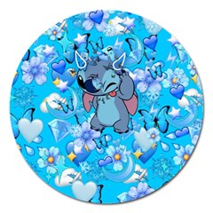 Blue Stitch Aesthetic Magnet 5  (round) by Salman4z