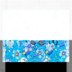 Blue Stitch Aesthetic Rectangular Jigsaw Puzzl by Salman4z