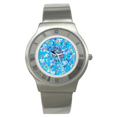 Blue Stitch Aesthetic Stainless Steel Watch by Salman4z