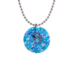 Blue Stitch Aesthetic 1  Button Necklace by Salman4z