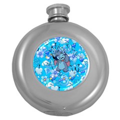 Blue Stitch Aesthetic Round Hip Flask (5 Oz) by Salman4z