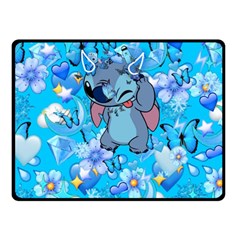 Blue Stitch Aesthetic Fleece Blanket (small) by Salman4z