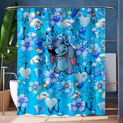 Blue Stitch Aesthetic Shower Curtain 60  X 72  (medium)  by Salman4z