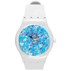 Blue Stitch Aesthetic Round Plastic Sport Watch (m) by Salman4z