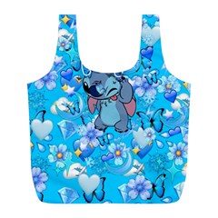 Blue Stitch Aesthetic Full Print Recycle Bag (l) by Salman4z