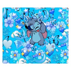 Blue Stitch Aesthetic Two Sides Premium Plush Fleece Blanket (small) by Salman4z