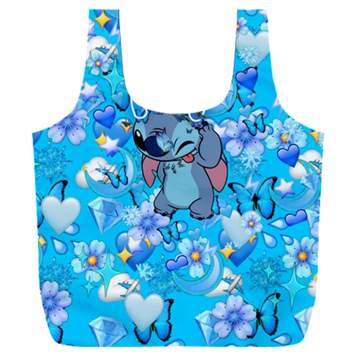 Blue Stitch Aesthetic Full Print Recycle Bag (XXL)