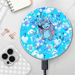 Blue Stitch Aesthetic Wireless Fast Charger(white) by Salman4z