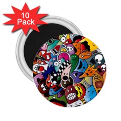 Cartoon Explosion Cartoon Characters Funny 2 25  Magnets (10 Pack)  by Salman4z