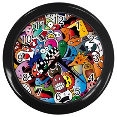 Cartoon Explosion Cartoon Characters Funny Wall Clock (black) by Salman4z