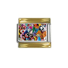 Cartoon Explosion Cartoon Characters Funny Gold Trim Italian Charm (9mm) by Salman4z