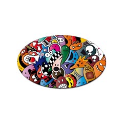 Cartoon Explosion Cartoon Characters Funny Sticker (oval) by Salman4z