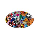 Cartoon Explosion Cartoon Characters Funny Sticker (Oval) Front