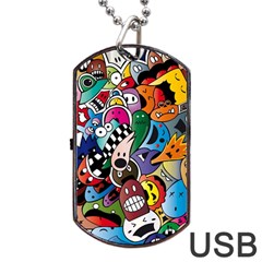 Cartoon Explosion Cartoon Characters Funny Dog Tag Usb Flash (two Sides) by Salman4z