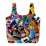 Cartoon Explosion Cartoon Characters Funny Full Print Recycle Bag (L) Back