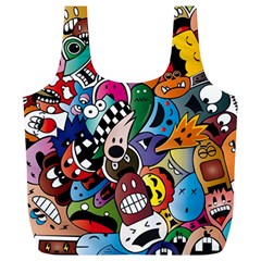 Cartoon Explosion Cartoon Characters Funny Full Print Recycle Bag (xl) by Salman4z