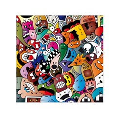 Cartoon Explosion Cartoon Characters Funny Square Satin Scarf (30  X 30 ) by Salman4z